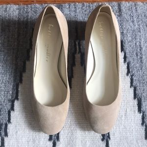 Bettye Muller Nude Suede 2-inch Heels